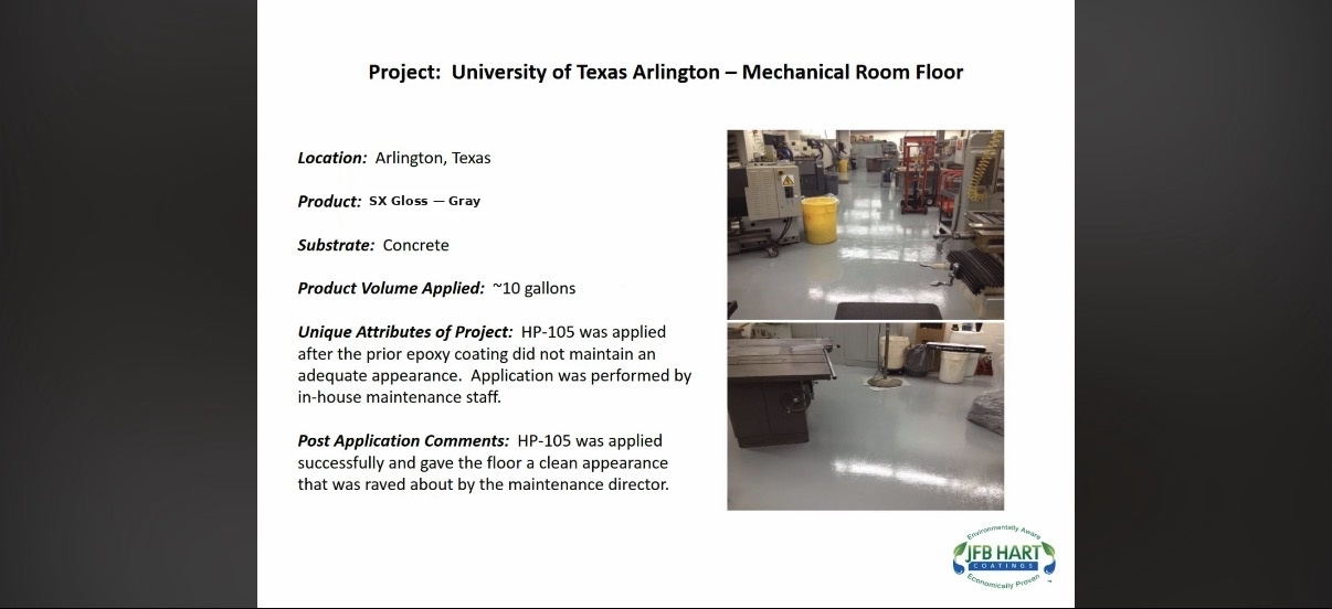 University of Texas Arlington Mechanical Room Floor