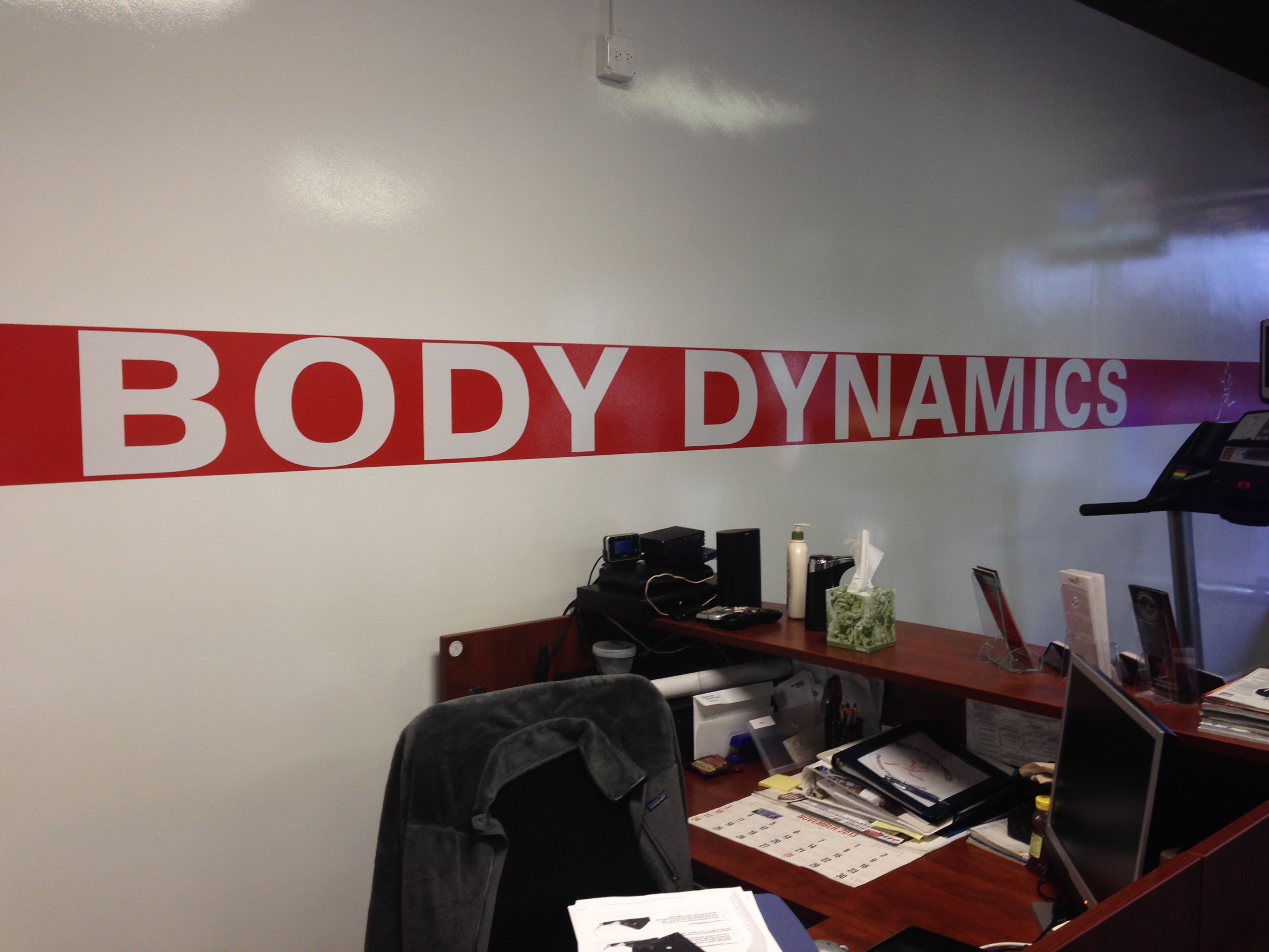 Body Dynamics fitness studio drywall surface coating