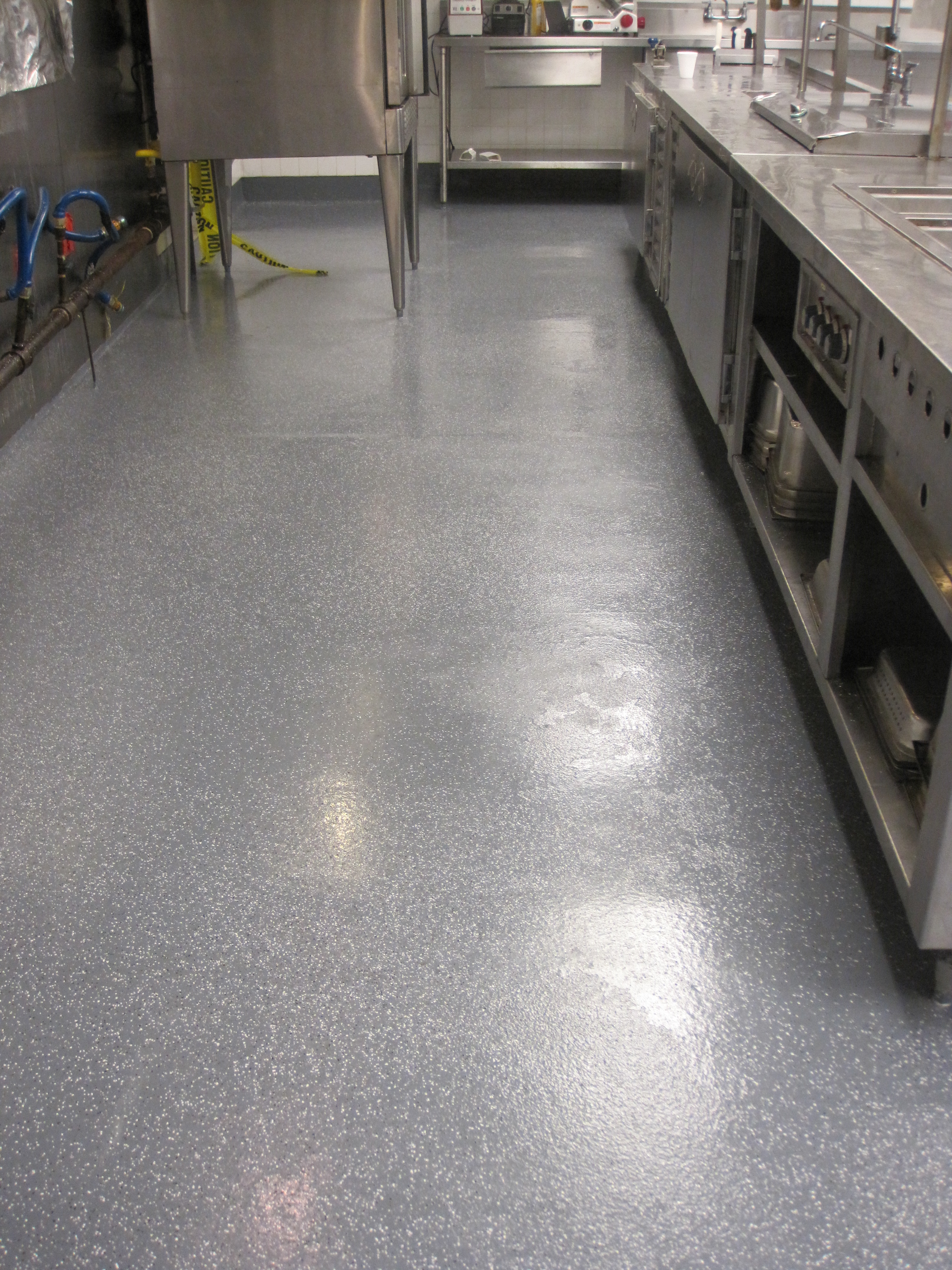 Chelsea Nursing Home concrete floor with flakes and clear coat
