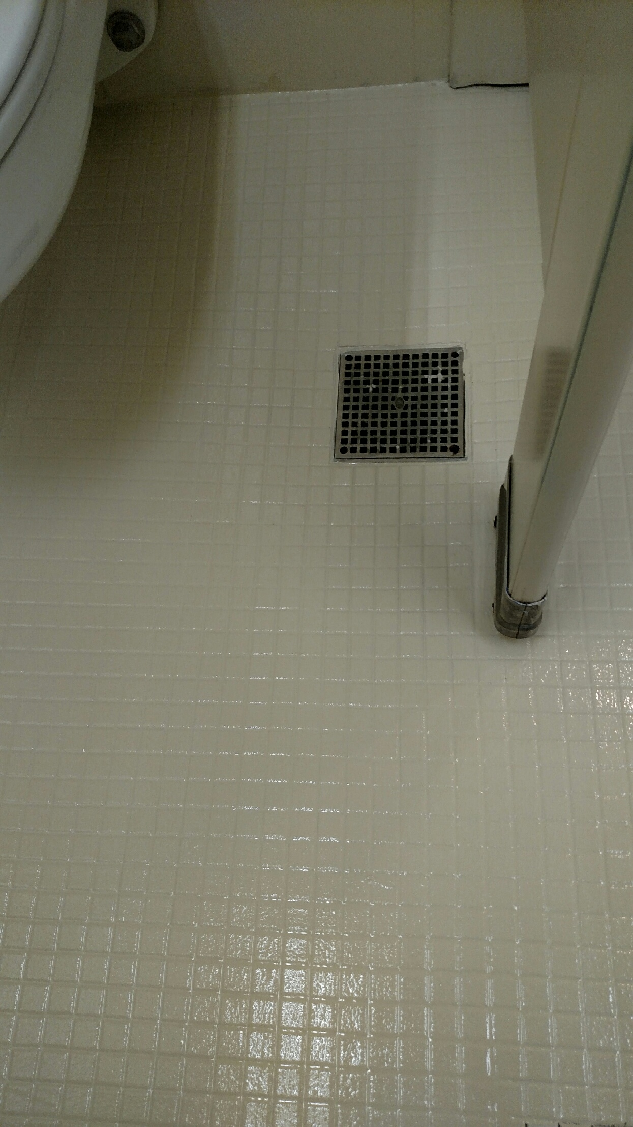 Custom color cream tile and grout after coating