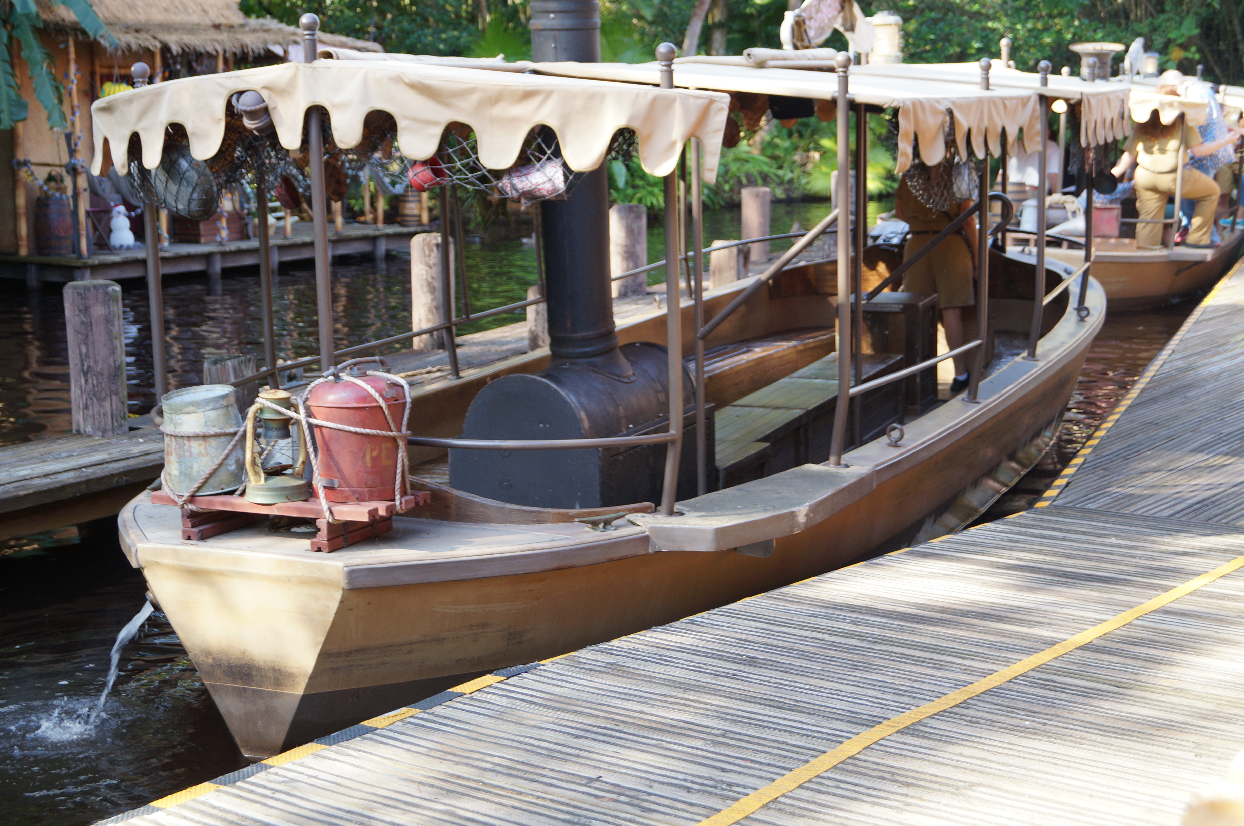 Jungle Cruise boat interior wood coating Disney World