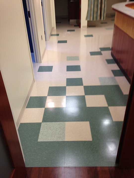 Doctor's office vinyl plank floor coating