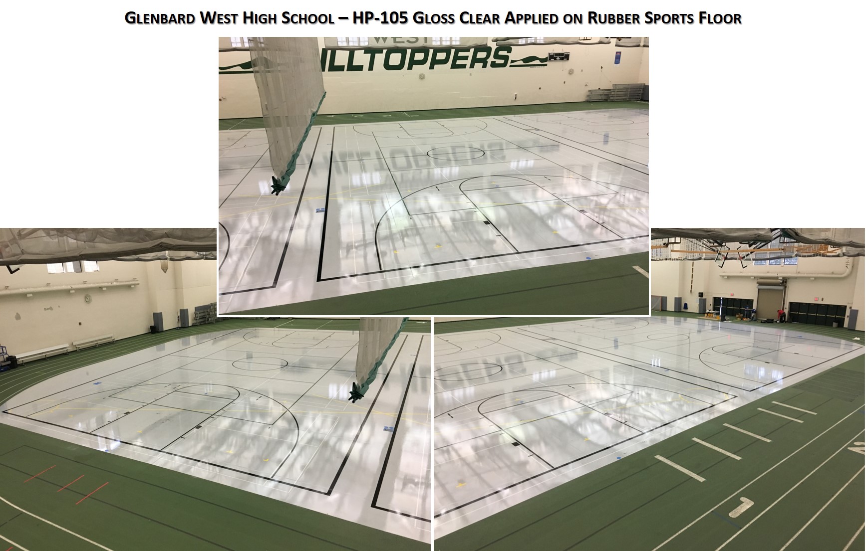 Glenbard West High School gymnasium poured urethane floor coating