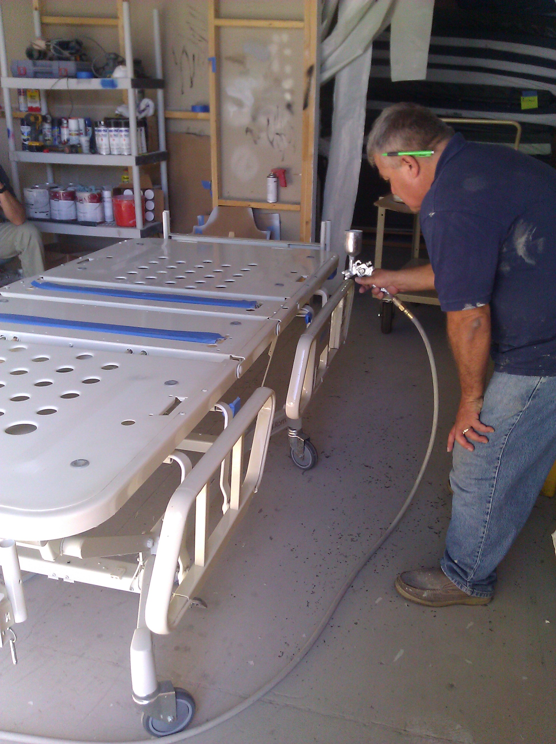 Hospital bed frames refinished with Supreme XTreme