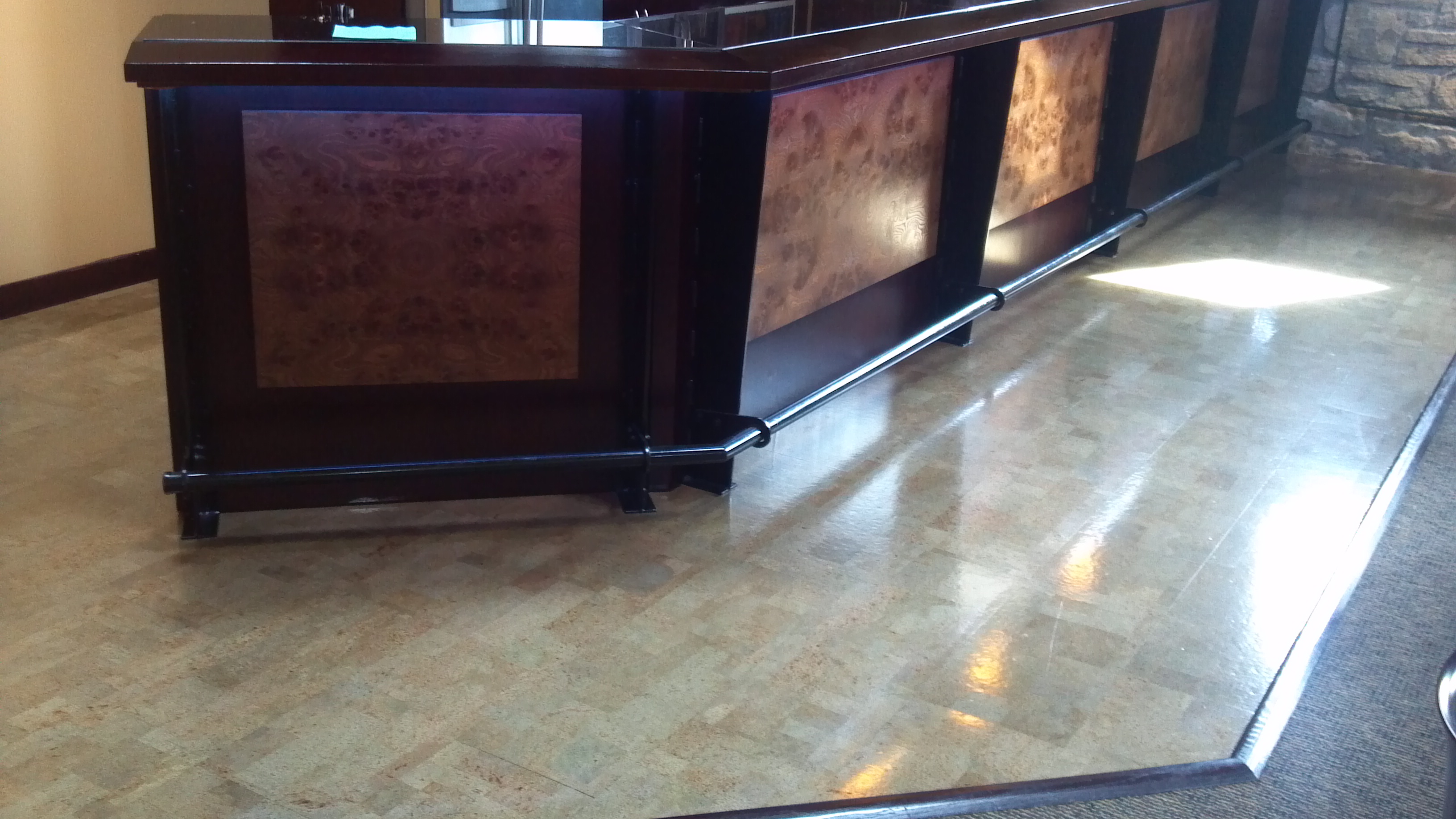 IFB showroom cork floor coated with SX Gloss Clear