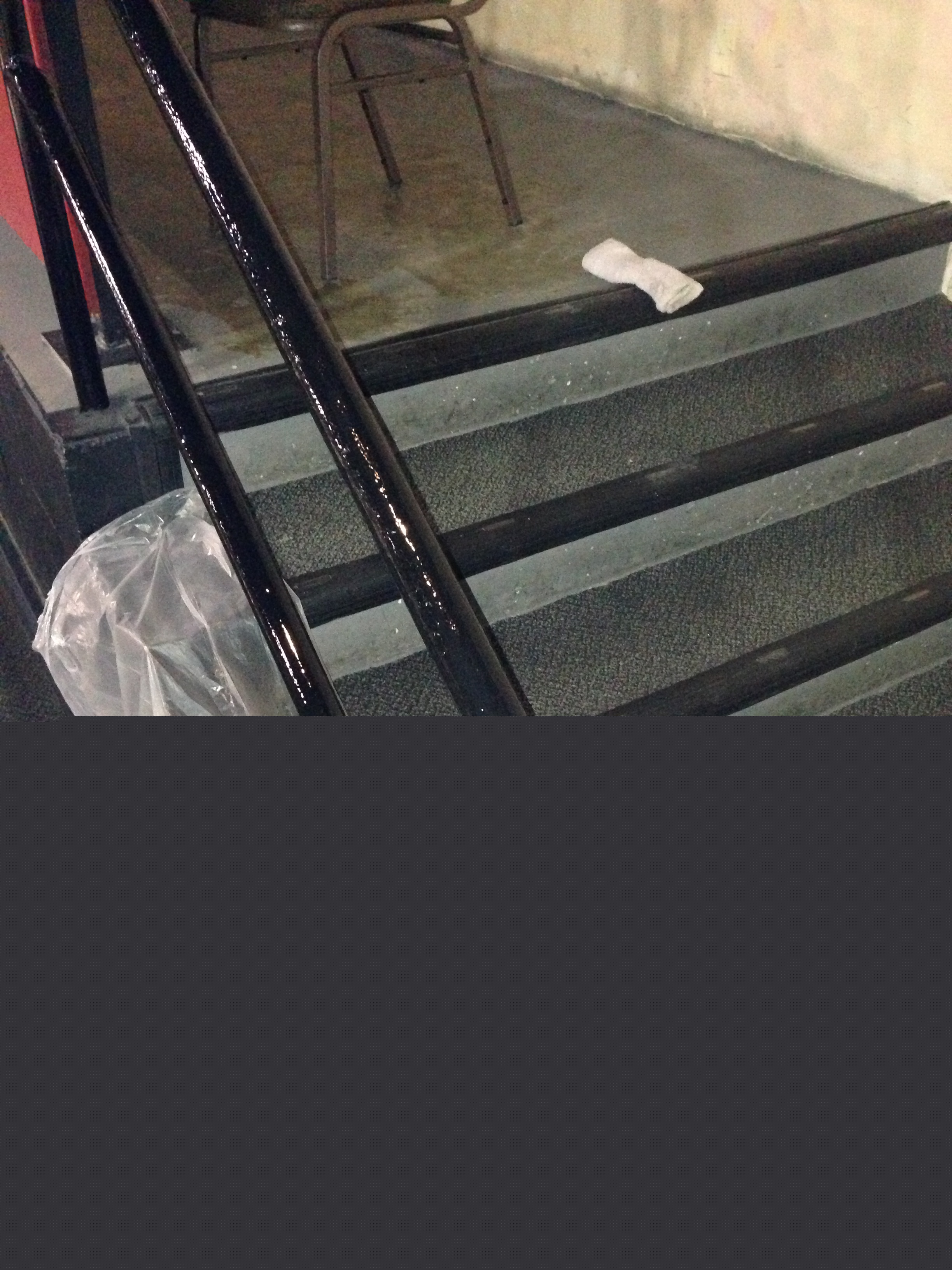 Medieval Times metal railings after coating