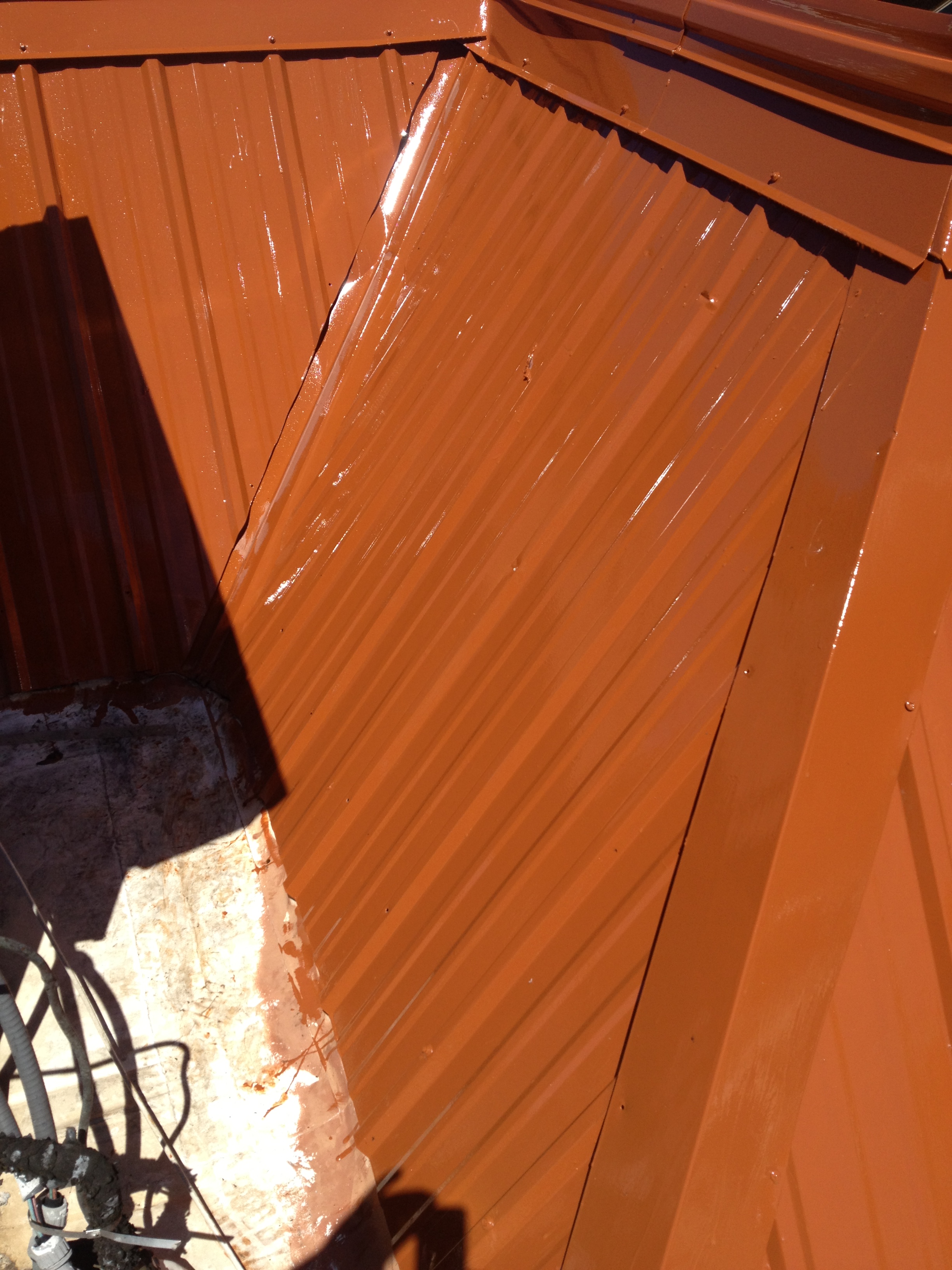 Corrugated metal roof after SX Gloss coating