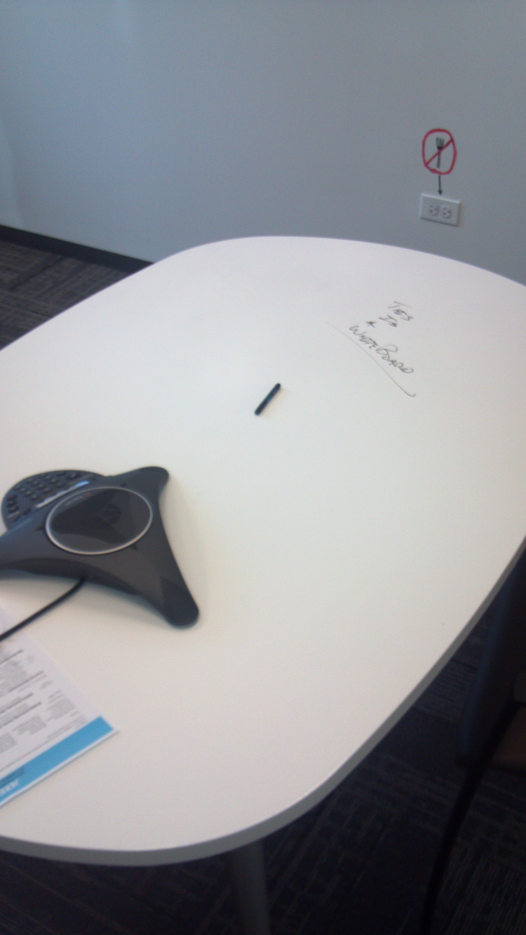 Peapod headquarters conference table coated with SX Gloss as dry-erase surface