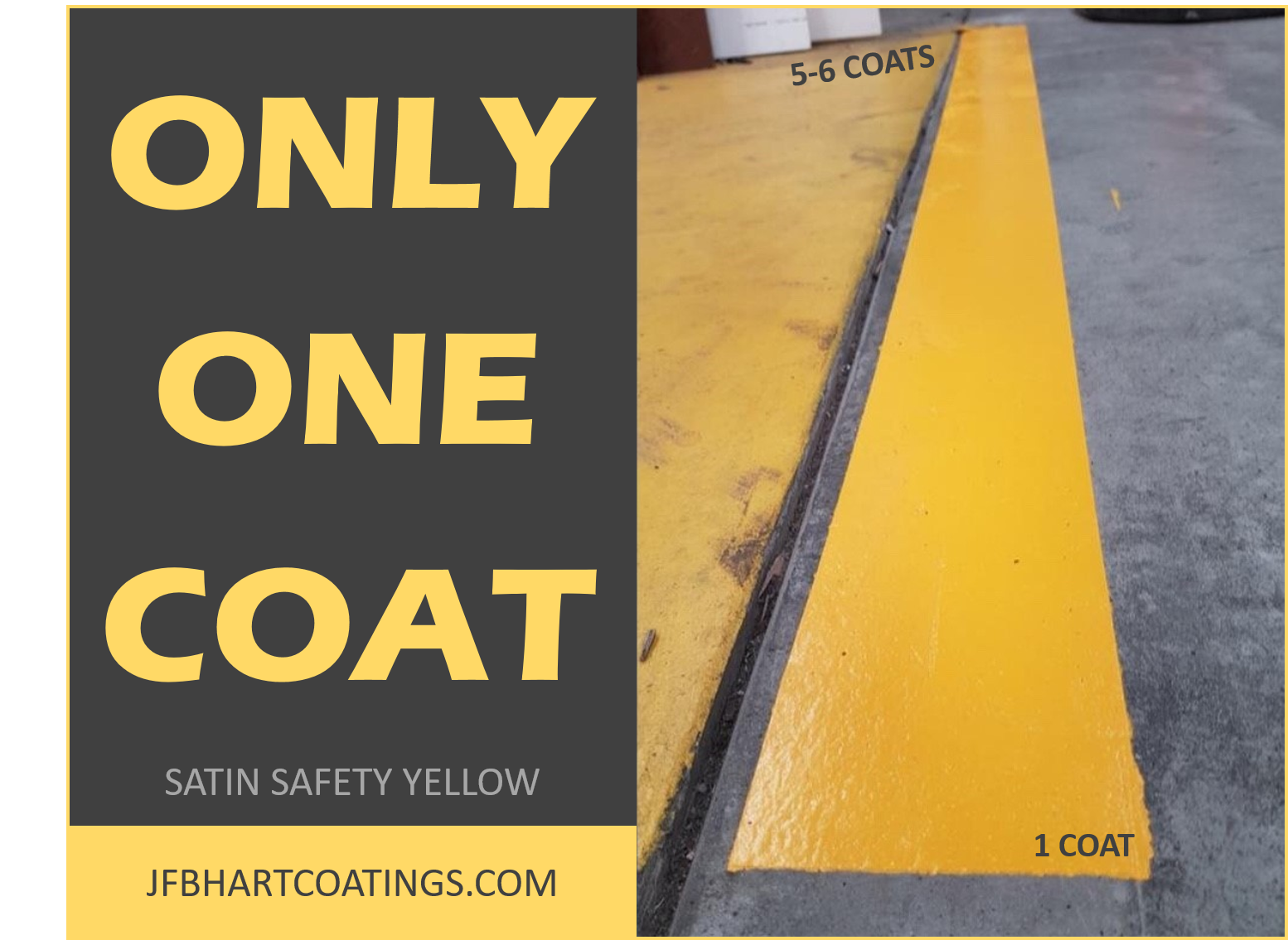 Safety yellow coating applied to bare concrete for industrial safety marking