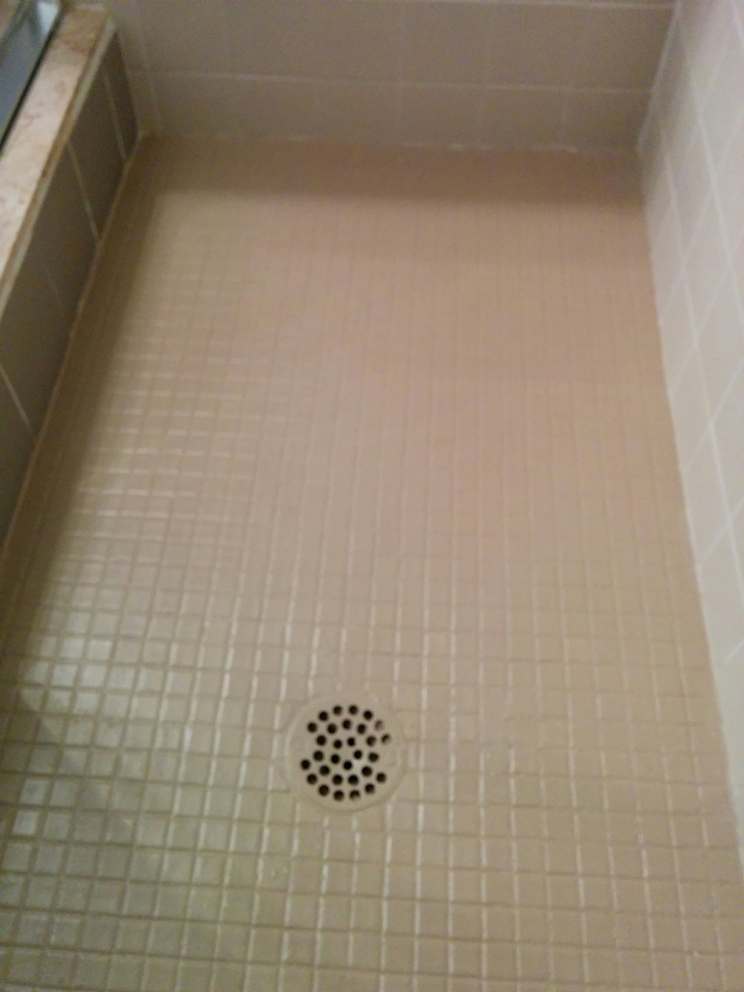Commercial tile coated with SX Satin Tan