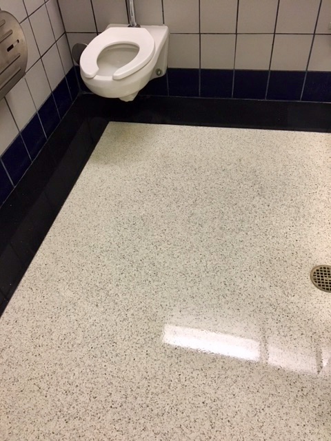 South Bend Airport terrazzo after coating