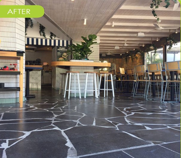 Stone tile after SX Satin Clear coating