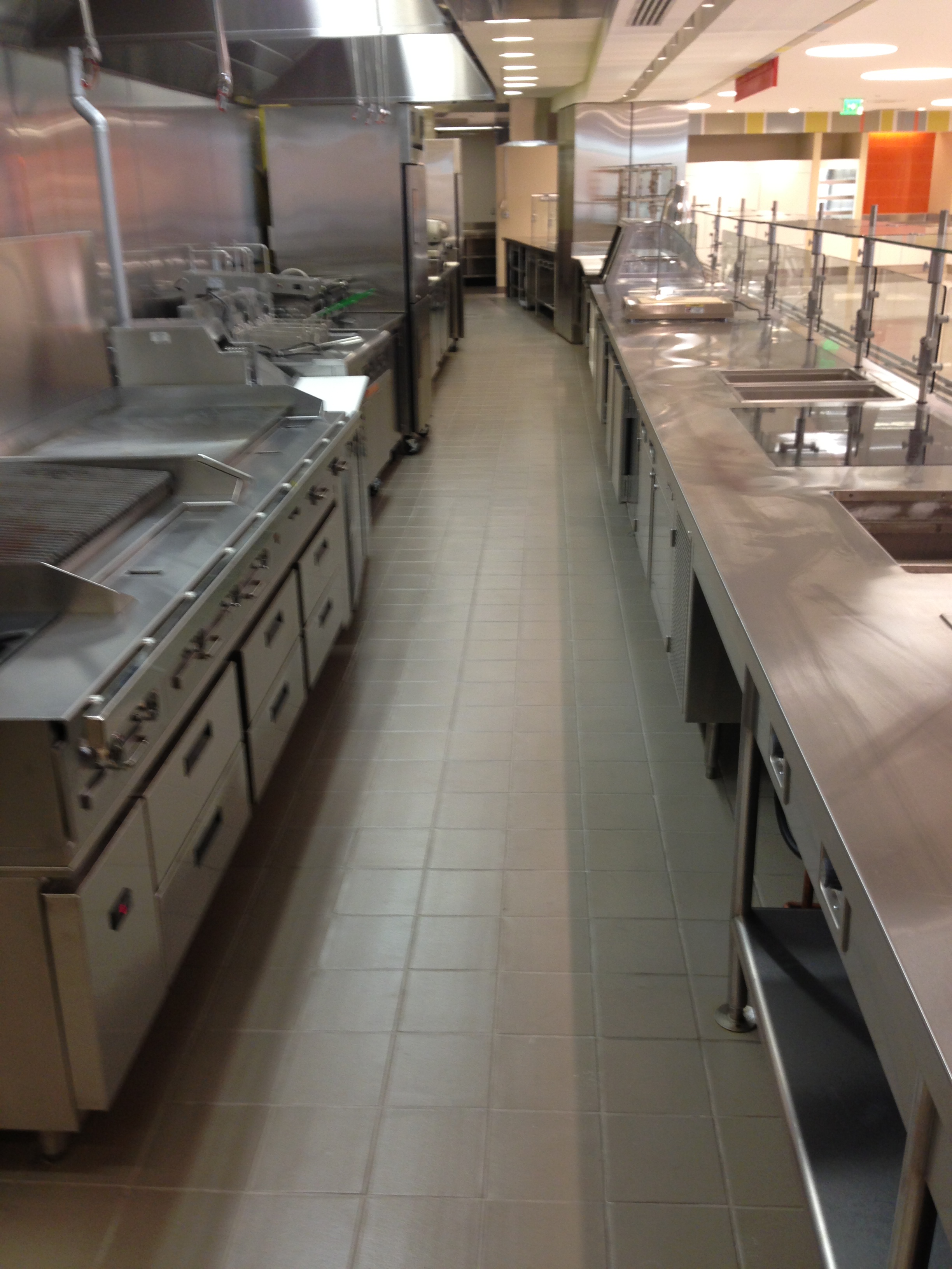 T. Rowe Price headquarters kitchen quarry tile floor coating